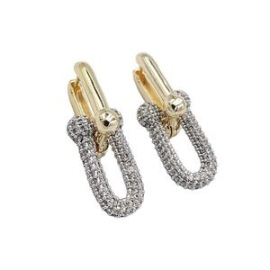 Gold and Silver Crystal Loop Clip-On Earrings